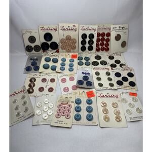 Lot Of 24 Vintage Button Cards